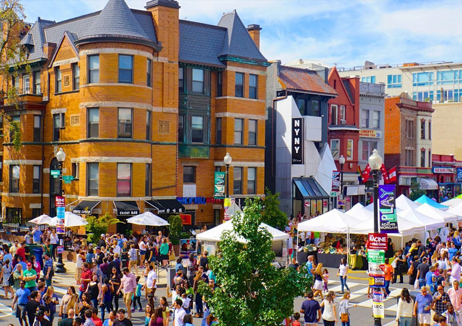 Lots of people on the Adams Morgan Street